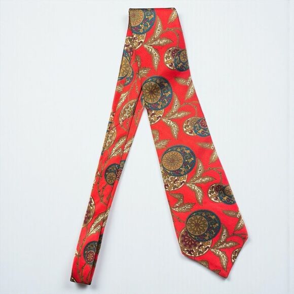 Liberty of London Red Berry Design Silk Tie - Picture 4 of 4